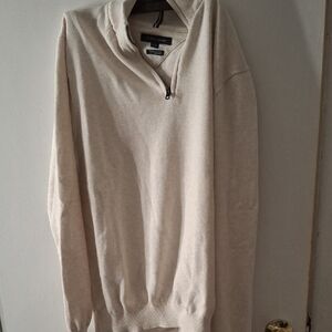 Tommy Hilfiger Men's Beige Zip-Up Sweater
